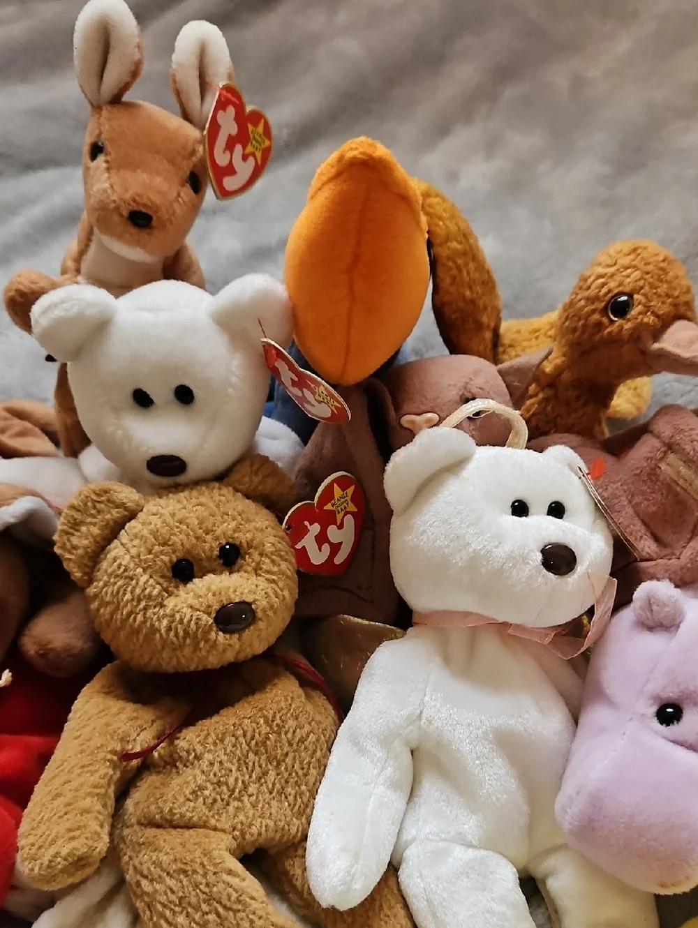 Vintage Ty Beanie Baby Lot of 16 4+lbs Collection  Bears Bat Hippo Duck & More - Picture 11 of 16